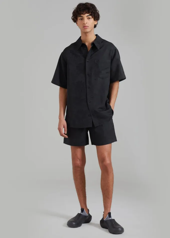 The Frankie Shop Rhe Flower Jacquard Shorts 8211 Black Jacquard Shop Clothing
