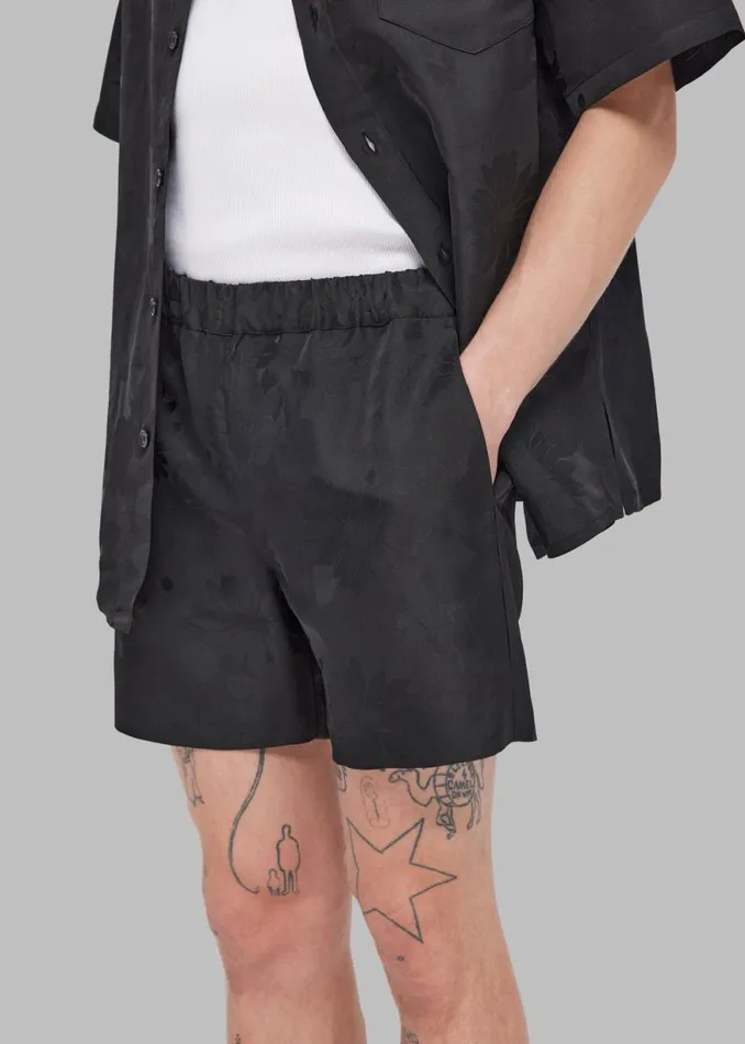 The Frankie Shop Rhe Flower Jacquard Shorts 8211 Black Jacquard Shop Clothing