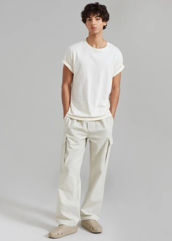 The Frankie Shop Samse and Samse Jabari Cargo Trousers 8211 Oatmeal Shop Clothing