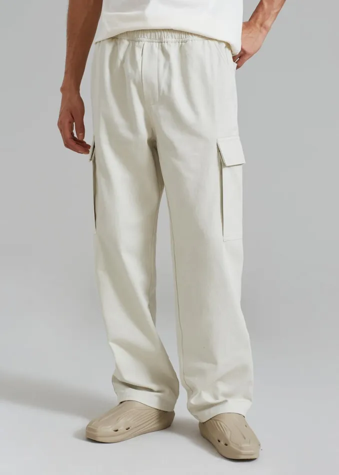 The Frankie Shop Samse and Samse Jabari Cargo Trousers 8211 Oatmeal Shop Clothing