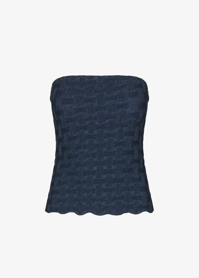 The Frankie Shop Samse Samse Anja Tube Top 8211 Mid Blue Shop Tops