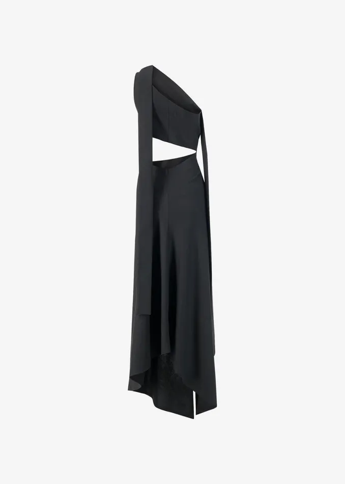 The Frankie Shop Sid Neigum Knit OneShoulder Strap Dress W Hardware Detail 8211 Black Shop Dresses
