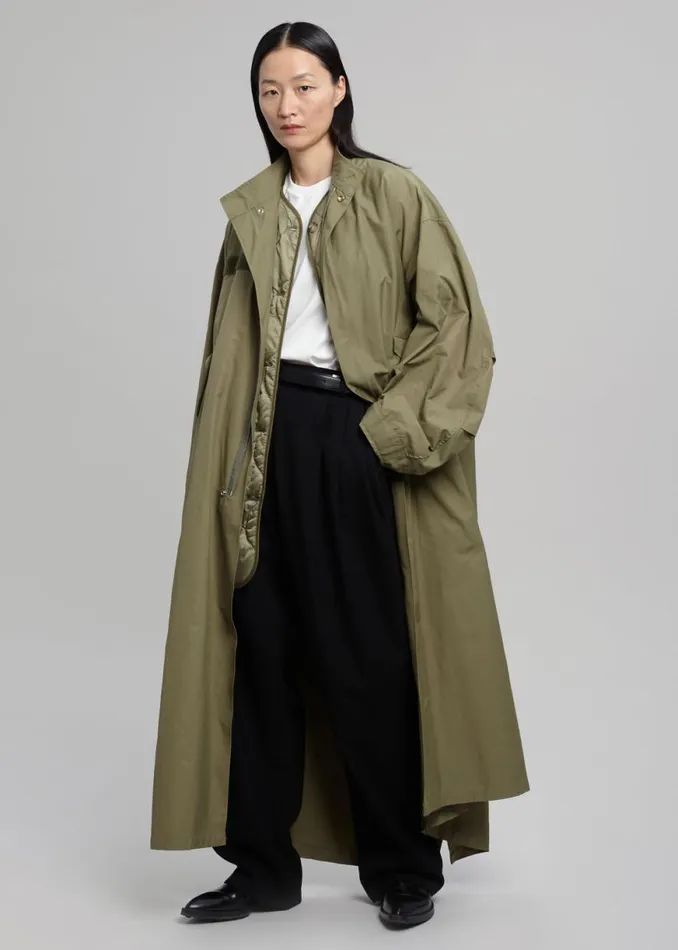 The Frankie Shop Skive Double Layer Parka 8211 Olive Shop Outerwear