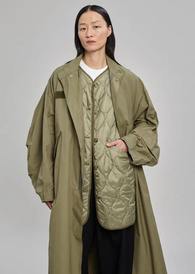 The Frankie Shop Skive Double Layer Parka 8211 Olive Shop Outerwear