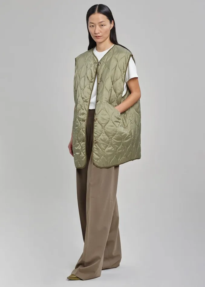 The Frankie Shop Skive Double Layer Parka 8211 Olive Shop Outerwear