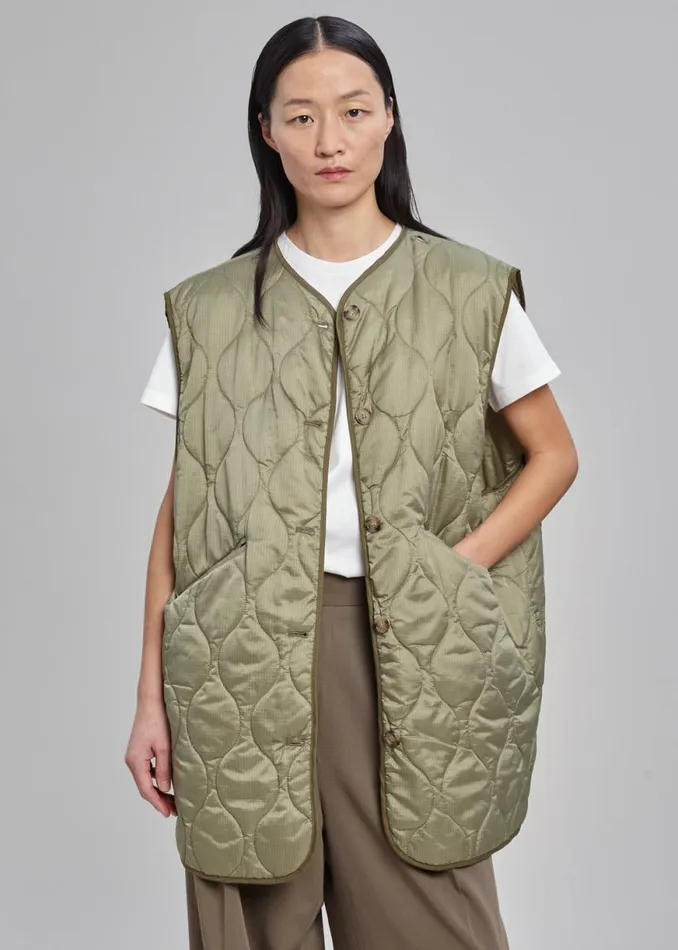 The Frankie Shop Skive Double Layer Parka 8211 Olive Shop Outerwear