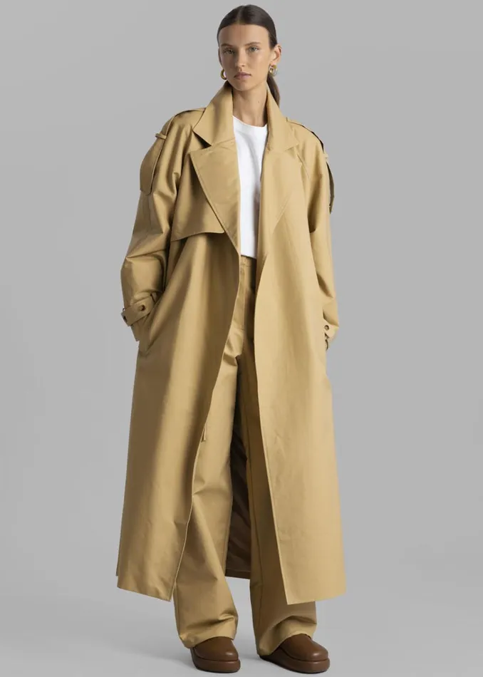 The Frankie Shop Suzanne Trench Coat 8211 Beige Shop Outerwear