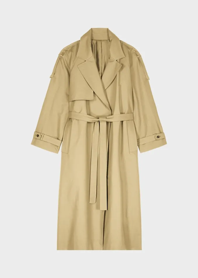 The Frankie Shop Suzanne Trench Coat 8211 Beige Shop Outerwear
