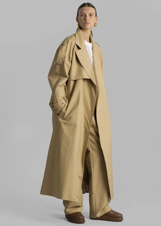 The Frankie Shop Suzanne Trench Coat 8211 Beige Shop Outerwear