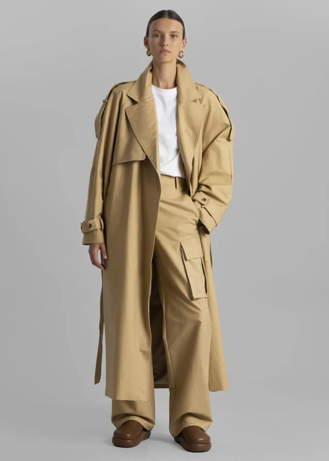 The Frankie Shop Suzanne Trench Coat 8211 Beige Shop Outerwear