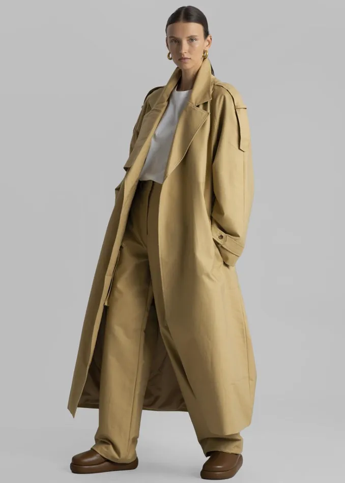 The Frankie Shop Suzanne Trench Coat 8211 Beige Shop Outerwear