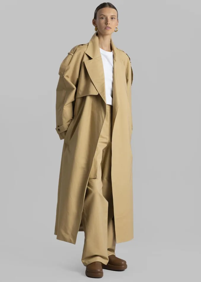 The Frankie Shop Suzanne Trench Coat 8211 Beige Shop Outerwear