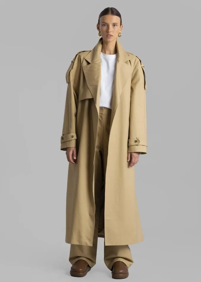 The Frankie Shop Suzanne Trench Coat 8211 Beige Shop Outerwear