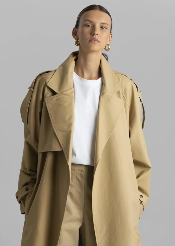 The Frankie Shop Suzanne Trench Coat 8211 Beige Shop Outerwear