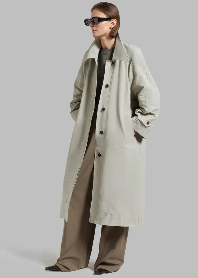 The Frankie Shop Tal Trench Coat 8211 Pale Khaki Shop Outerwear