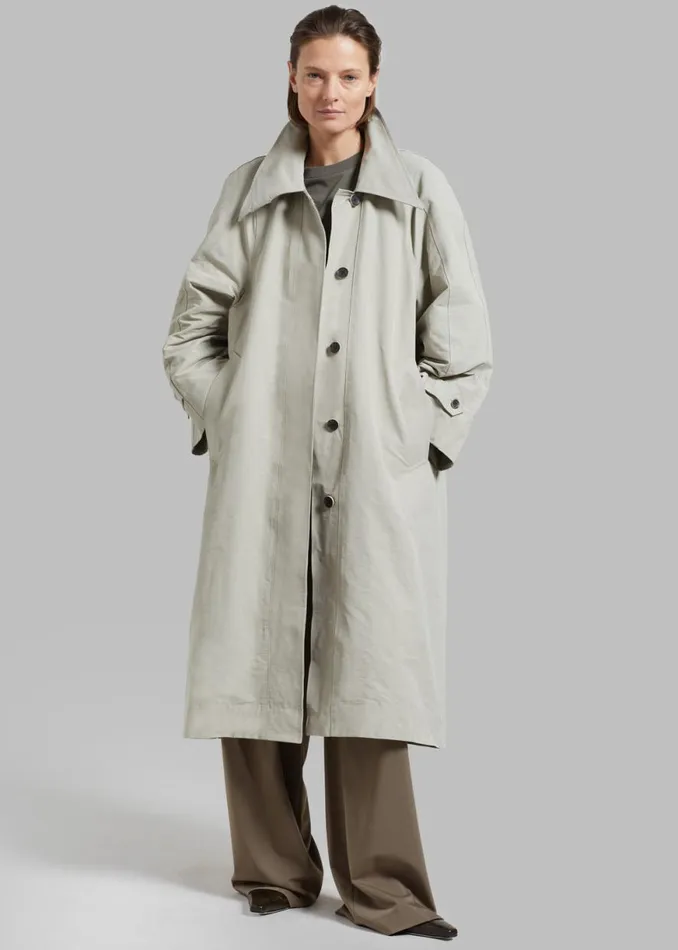 The Frankie Shop Tal Trench Coat 8211 Pale Khaki Shop Outerwear