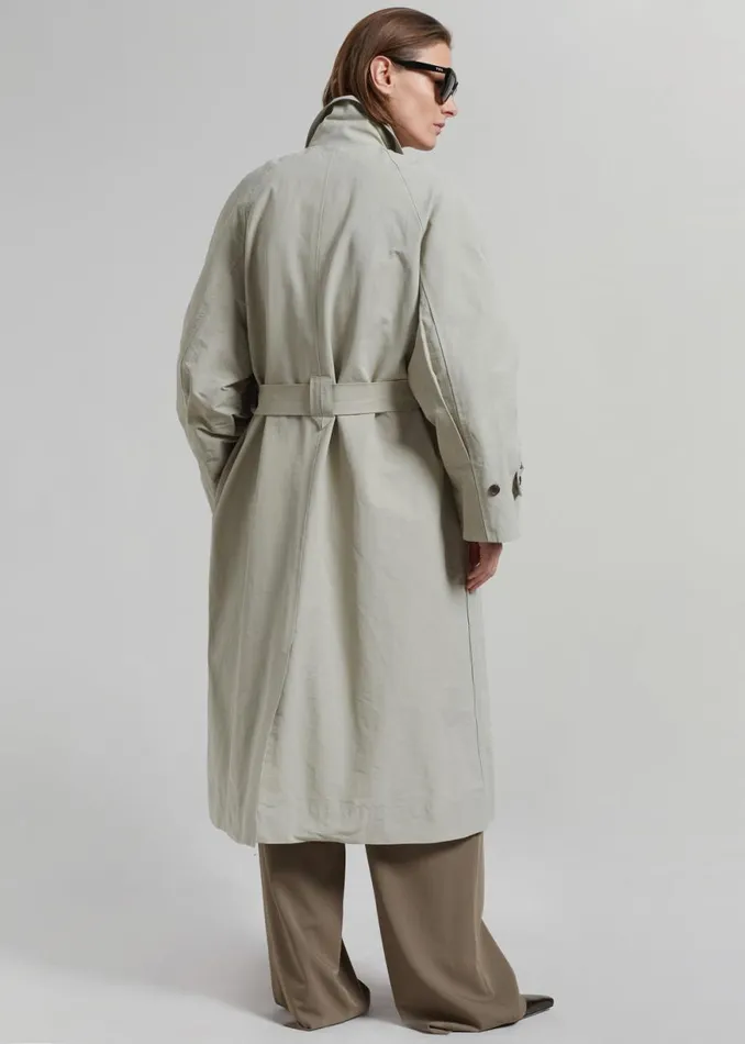 The Frankie Shop Tal Trench Coat 8211 Pale Khaki Shop Outerwear
