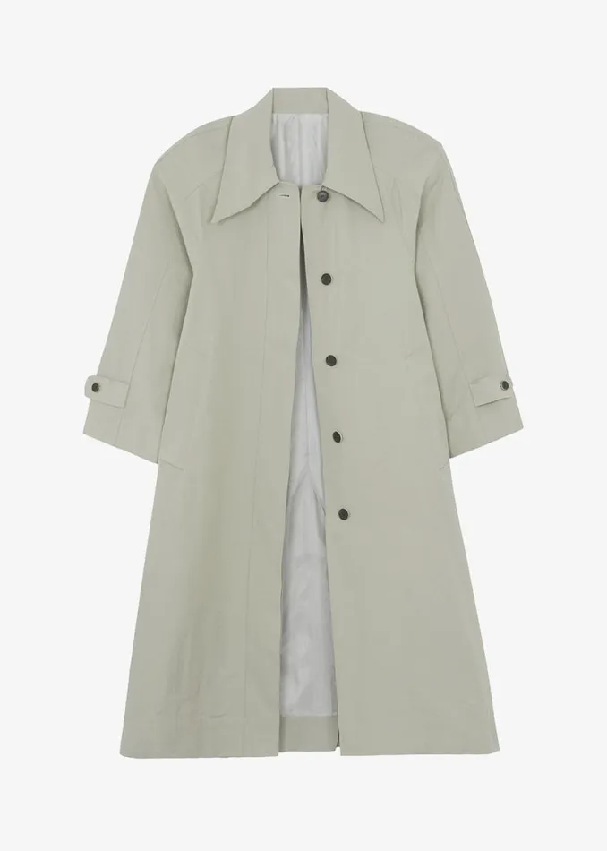 The Frankie Shop Tal Trench Coat 8211 Pale Khaki Shop Outerwear