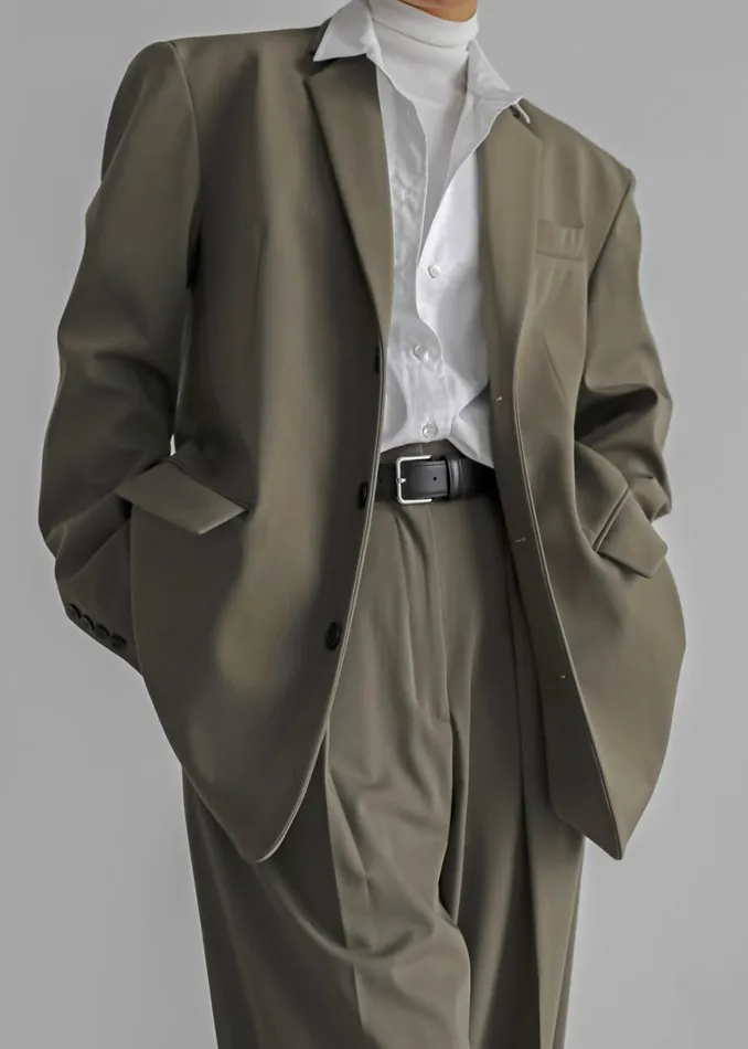 The Frankie Shop Tansy Oversized Blazer 8211 Olive Shop Suits