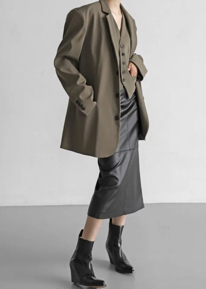 The Frankie Shop Tansy Oversized Blazer 8211 Olive Shop Suits