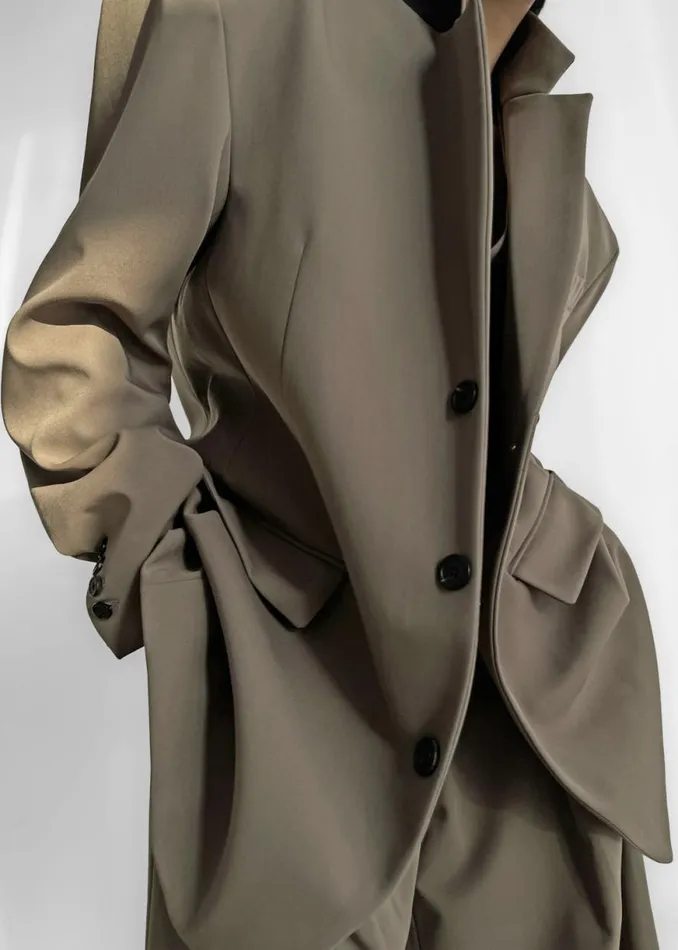 The Frankie Shop Tansy Oversized Blazer 8211 Olive Shop Suits