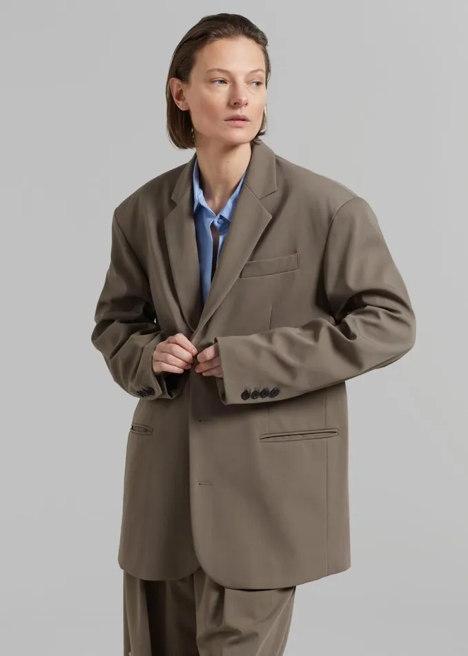 The Frankie Shop Tansy Oversized Blazer 8211 Olive Shop Suits