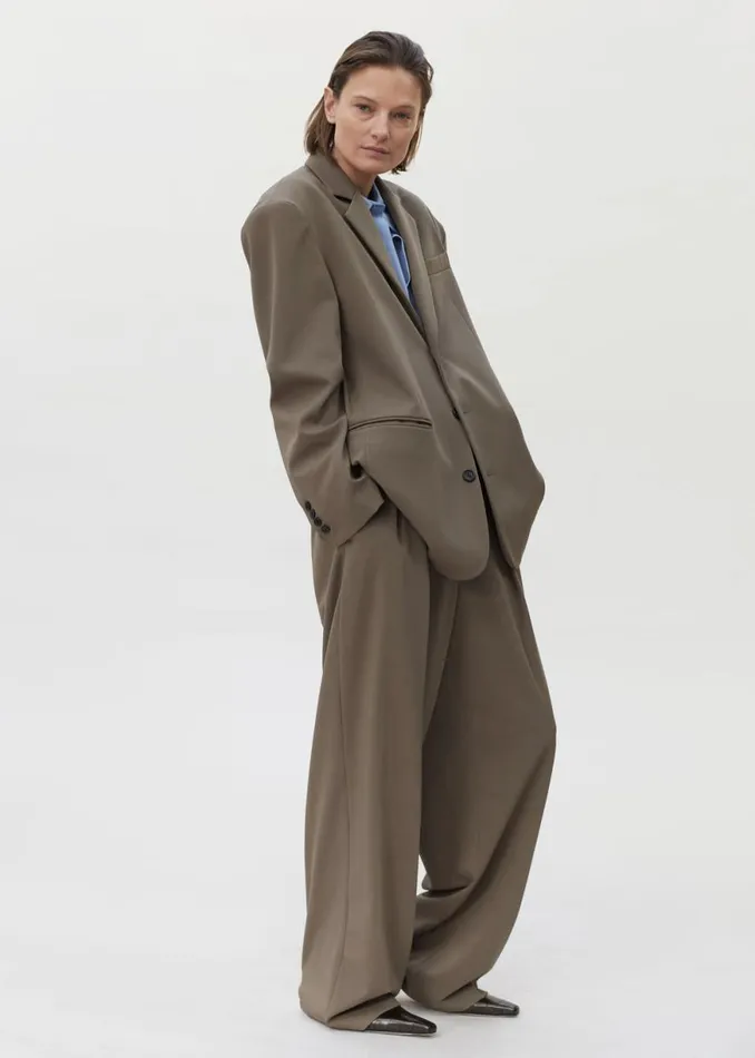 The Frankie Shop Tansy Oversized Blazer 8211 Olive Shop Suits