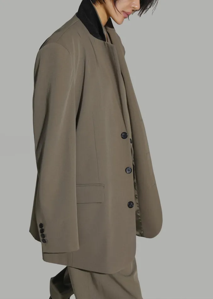 The Frankie Shop Tansy Oversized Blazer 8211 Olive Shop Suits