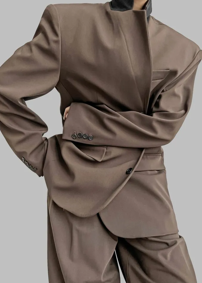 The Frankie Shop Tansy Oversized Blazer 8211 Olive Shop Suits