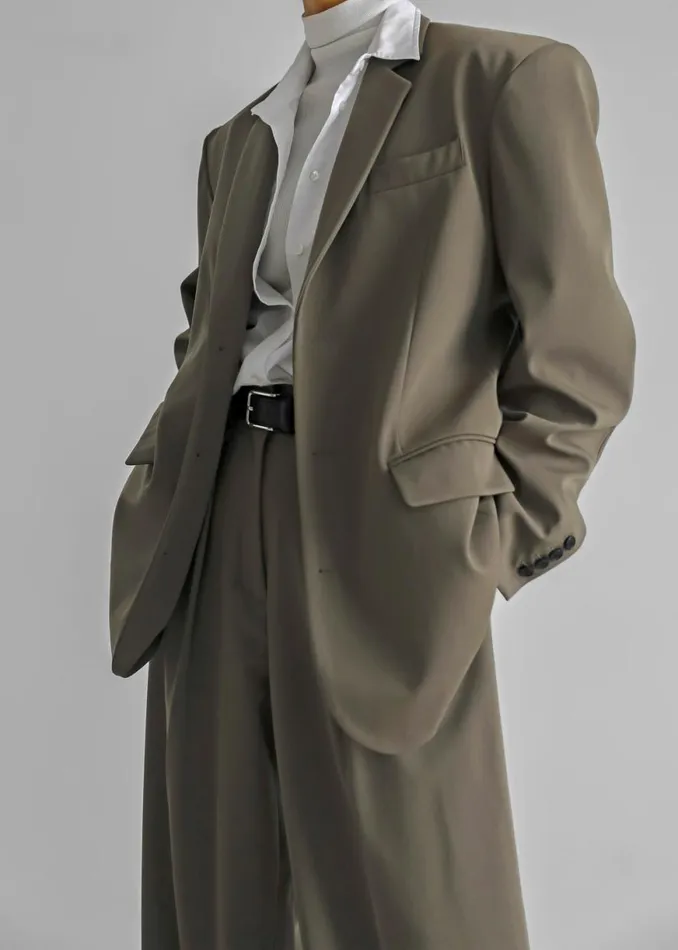 The Frankie Shop Tansy Oversized Blazer 8211 Olive Shop Suits