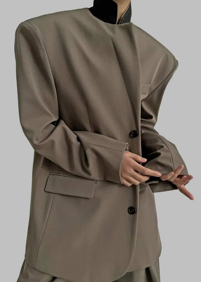 The Frankie Shop Tansy Oversized Blazer 8211 Olive Shop Suits
