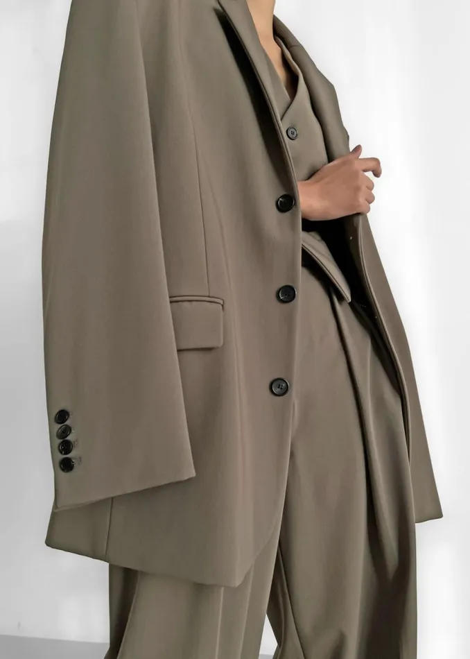The Frankie Shop Tansy Oversized Blazer 8211 Olive Shop Suits