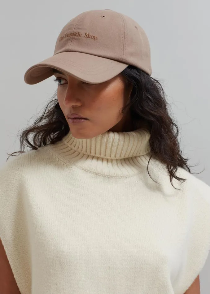 The Frankie Shop TFS Flannel Baseball Cap 8211 Hazelnut Shop Accessories