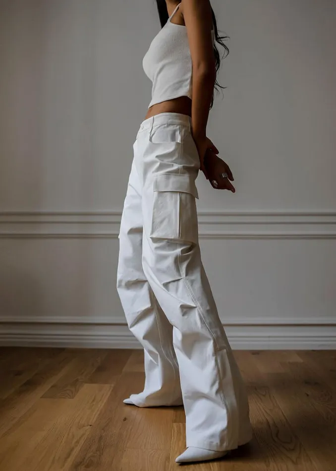 The Frankie Shop Valo Cargo Pants 8211 White Shop Bottoms