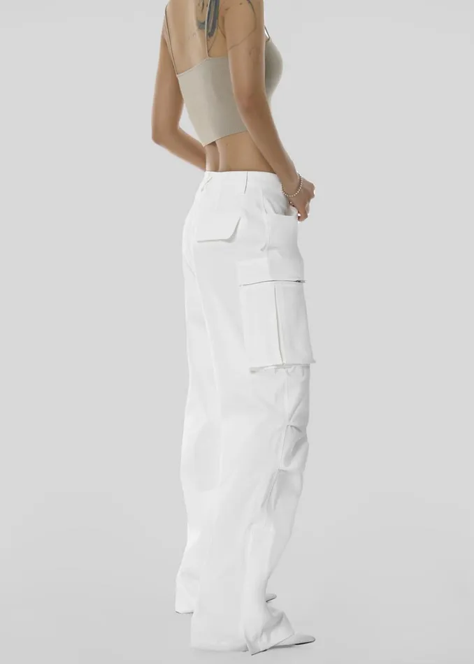 The Frankie Shop Valo Cargo Pants 8211 White Shop Bottoms