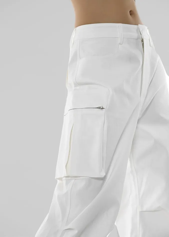 The Frankie Shop Valo Cargo Pants 8211 White Shop Bottoms