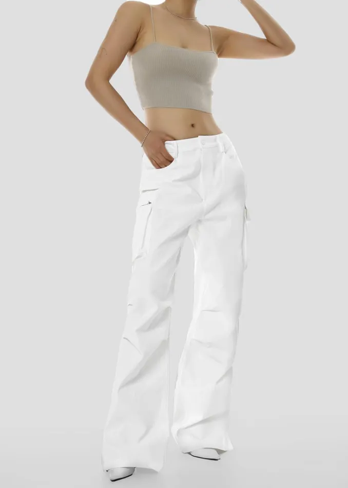 The Frankie Shop Valo Cargo Pants 8211 White Shop Bottoms