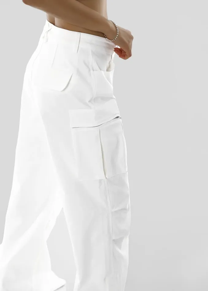 The Frankie Shop Valo Cargo Pants 8211 White Shop Bottoms