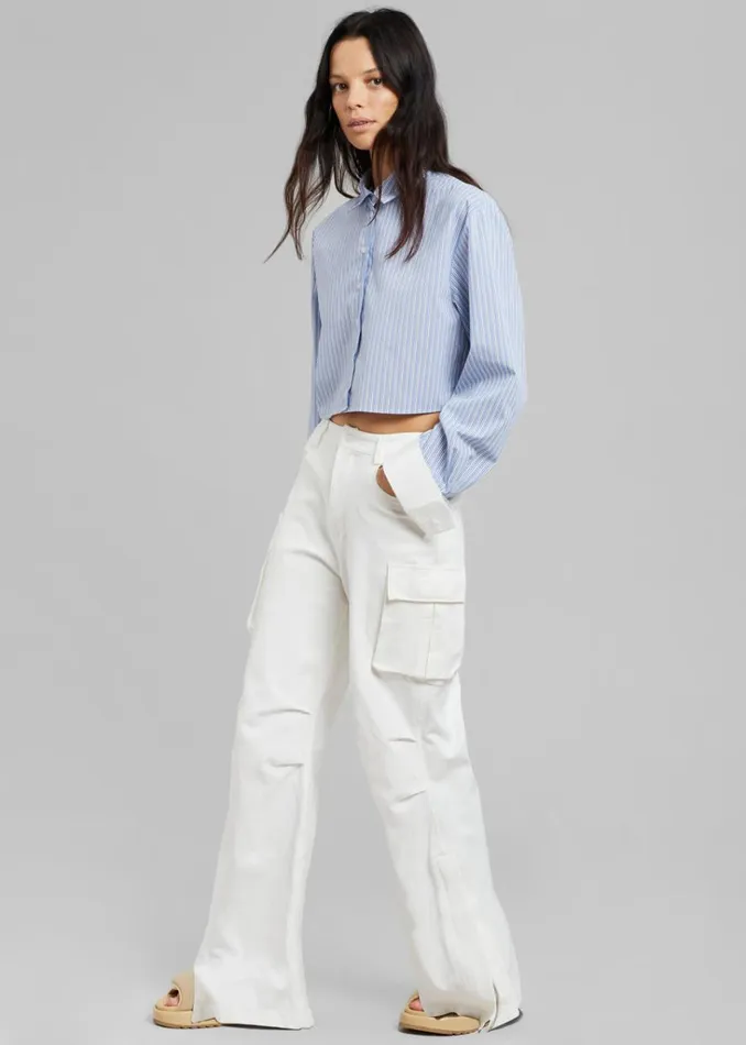 The Frankie Shop Valo Cargo Pants 8211 White Shop Bottoms