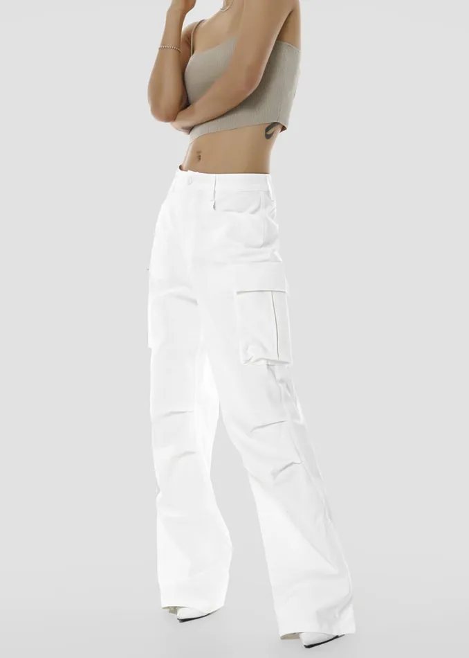 The Frankie Shop Valo Cargo Pants 8211 White Shop Bottoms