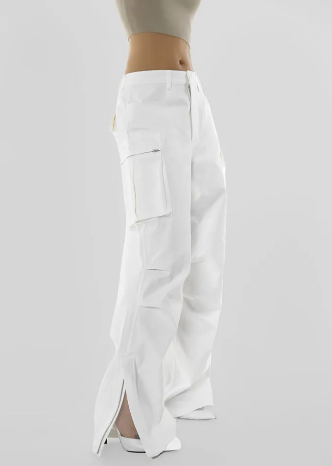 The Frankie Shop Valo Cargo Pants 8211 White Shop Bottoms
