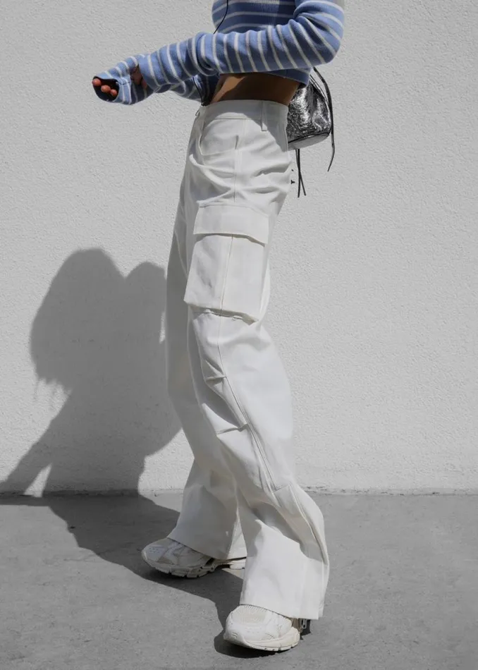The Frankie Shop Valo Cargo Pants 8211 White Shop Bottoms