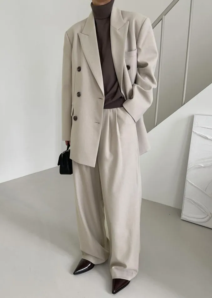 The Frankie Shop Vance Double Breasted Blazer 8211 Beige Shop Outerwear