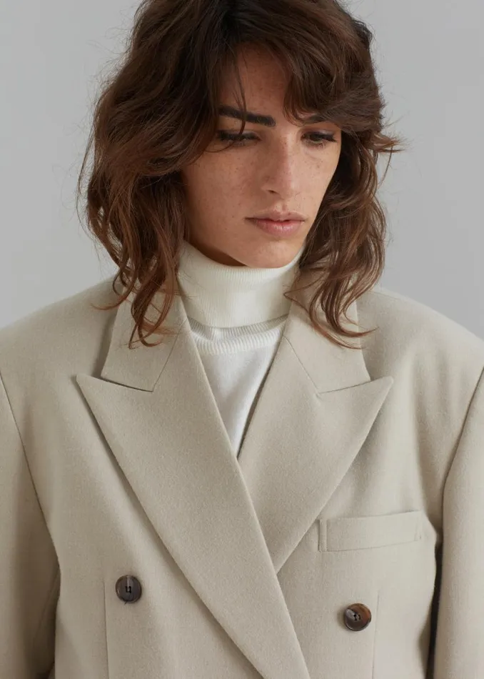 The Frankie Shop Vance Double Breasted Blazer 8211 Beige Shop Outerwear