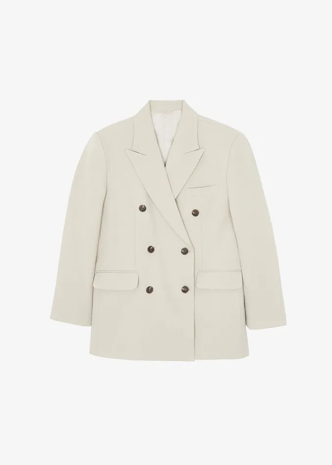 The Frankie Shop Vance Double Breasted Blazer 8211 Beige Shop Outerwear
