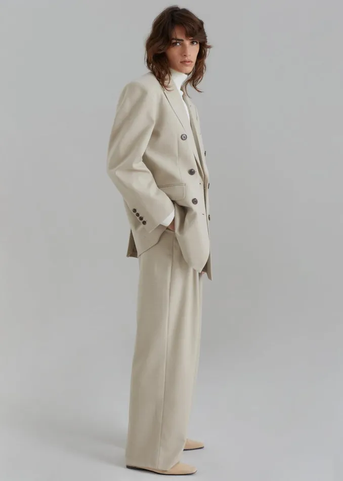 The Frankie Shop Vance Double Breasted Blazer 8211 Beige Shop Outerwear