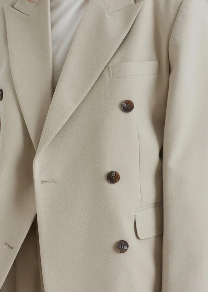 The Frankie Shop Vance Double Breasted Blazer 8211 Beige Shop Outerwear