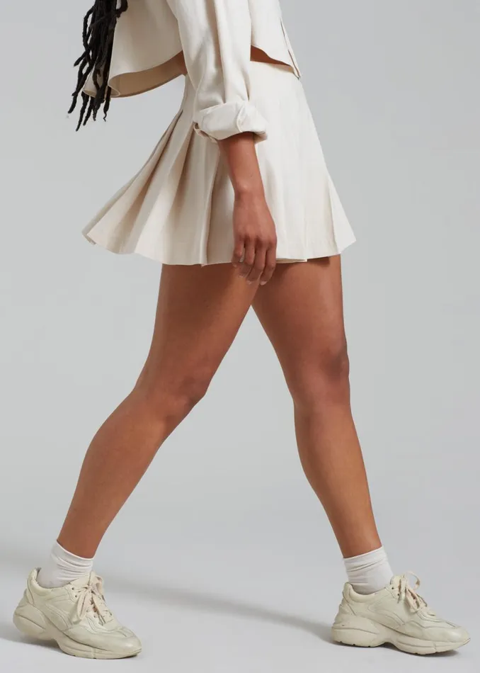 The Frankie Shop Venus Pleated Skirt 8211 Beige Shop Bottoms