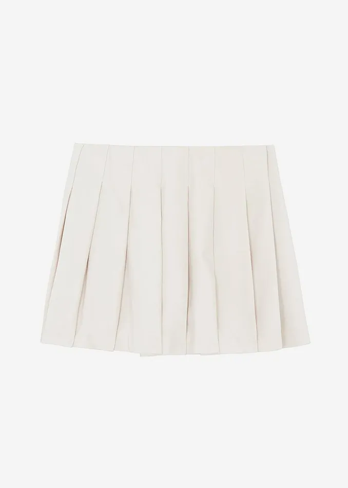 The Frankie Shop Venus Pleated Skirt 8211 Beige Shop Bottoms