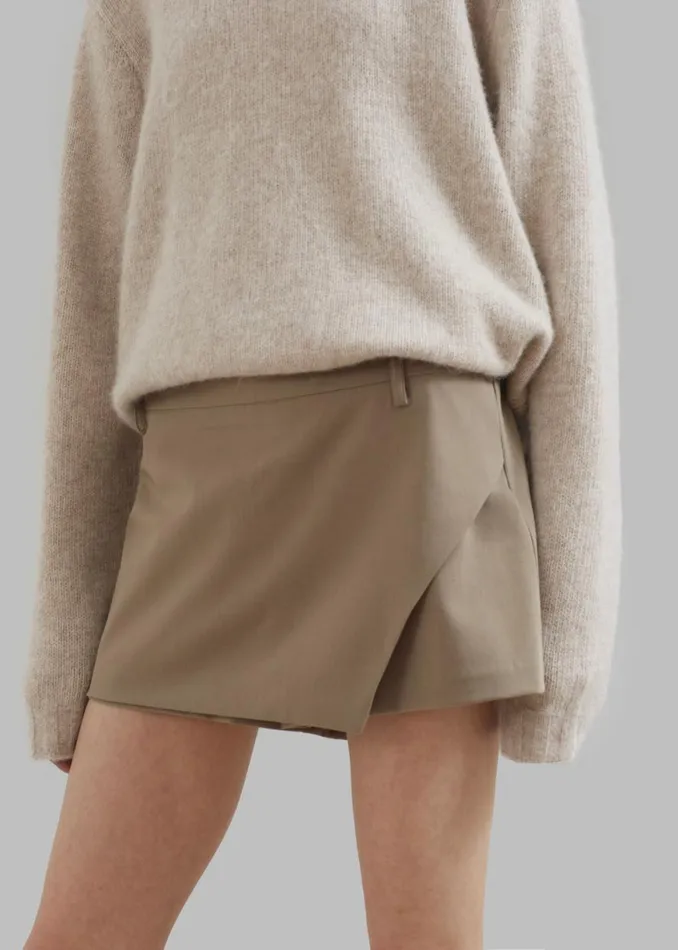 The Frankie Shop Verona Mini Skort 8211 Mocha Shop Bottoms